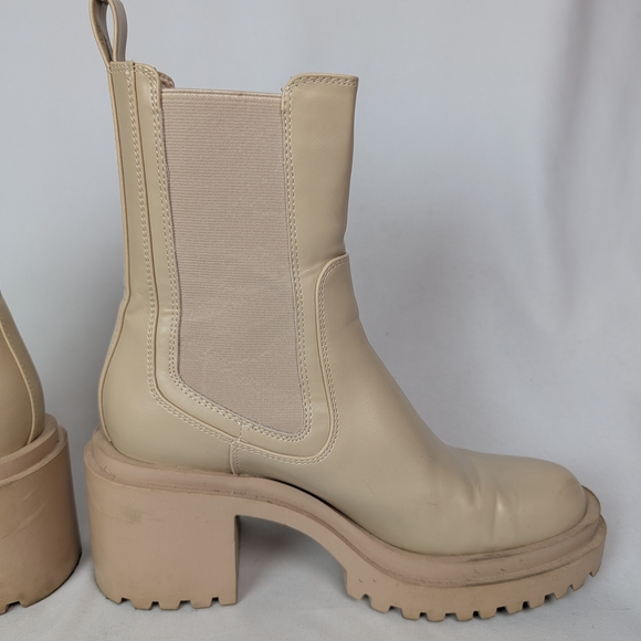 Zara Lug Sole Chelsea Boots Block Heel - Picture 7 of 15